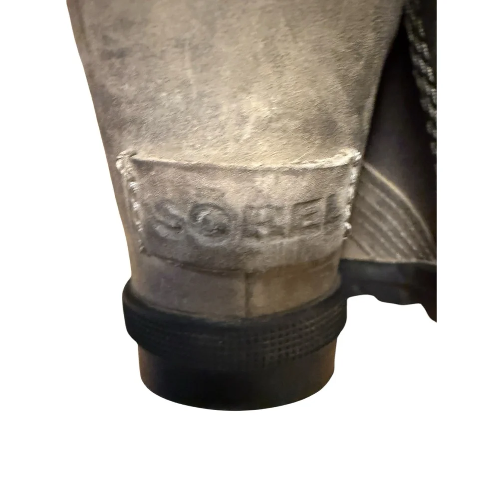 Sorel‎ Boot Women’s Size 8.5 Leather Lexie Lace Up Wedge Waterproof Quarry Grey